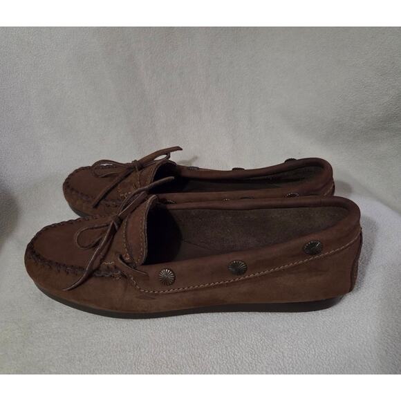 NEW Minnetonka sz 10 Suede Leather Moccasin Loafers Dress Women - Picture 4 of 10